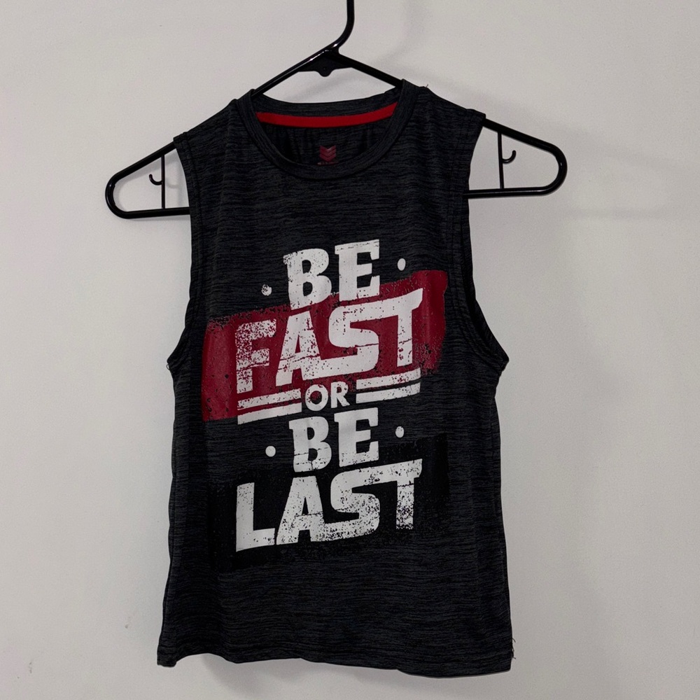 Kids Charcoal Graphic Tank Top